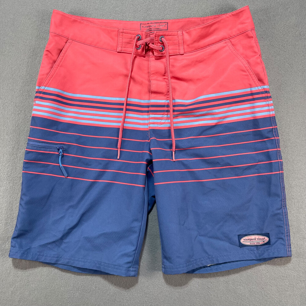 Vineyard Vines Mens Board Shorts Size 30 Pink BlueWhale Water Drawstring Pocket